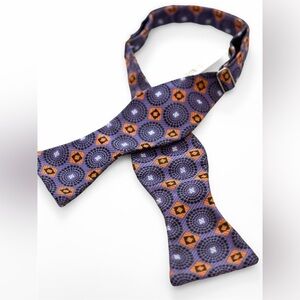NWT Robert Talbott Purple & Orange Pure Silk Bow Tie NBA Player Estate